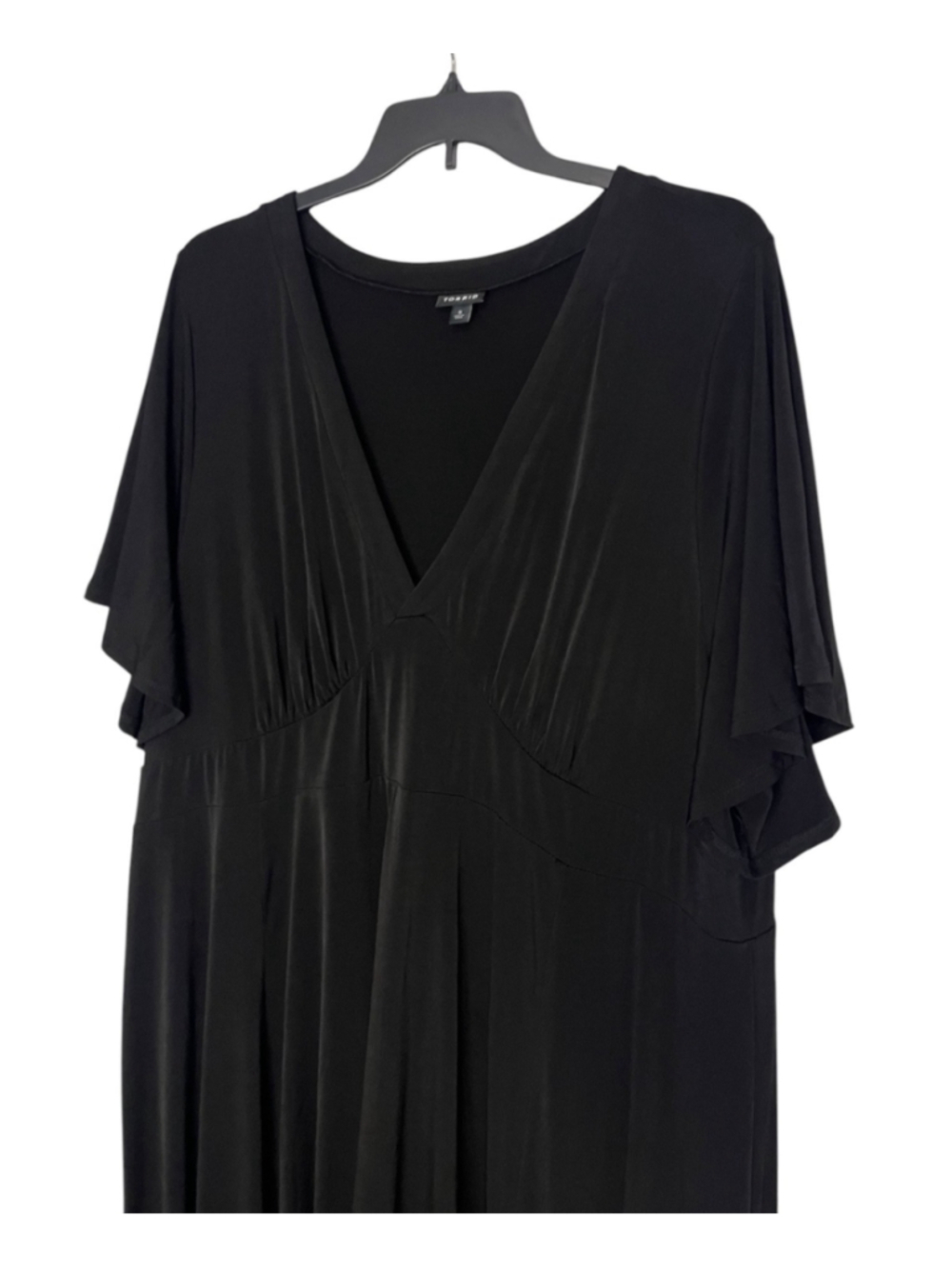 Torrid Black Vneck Flutter Sleeve Maxi Dress Size 5X - Picture 3 of 6